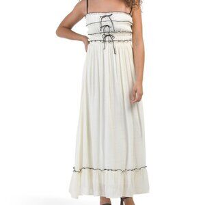 CLOVER Ruffle Maxi Dress with Ties